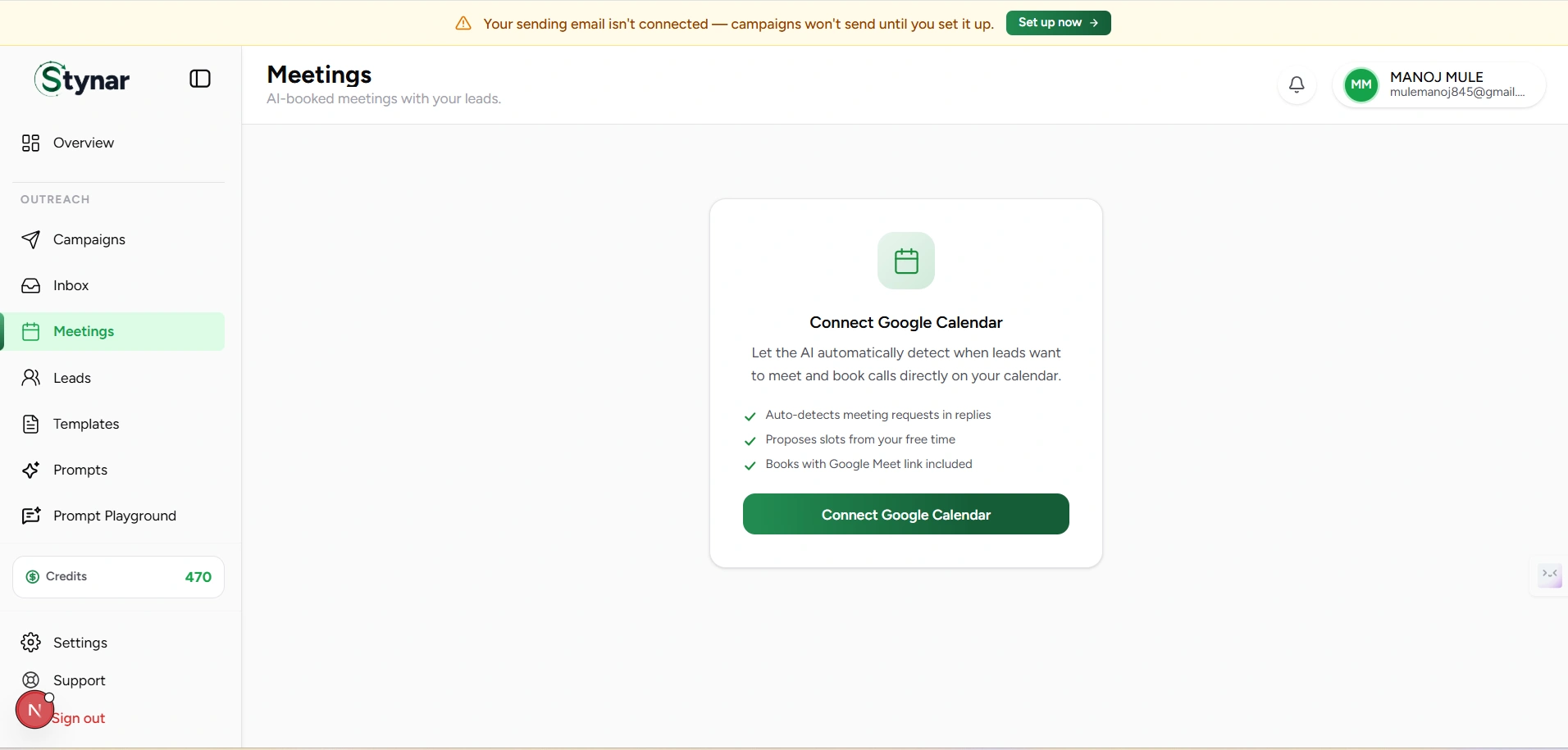 Google Calendar connection
